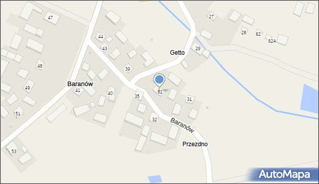 Baranów, Baranów, 81, mapa Baranów