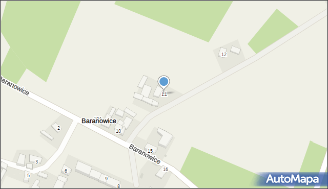 Baranowice, Baranowice, 11, mapa Baranowice