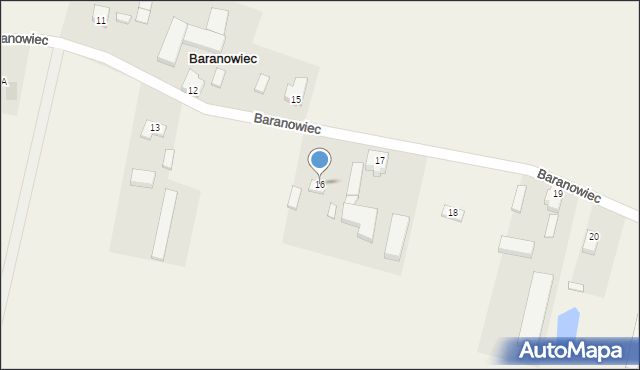 Baranowiec, Baranowiec, 16, mapa Baranowiec