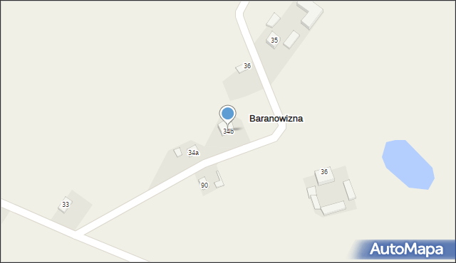 Baranowizna, Baranowizna, 34b, mapa Baranowizna