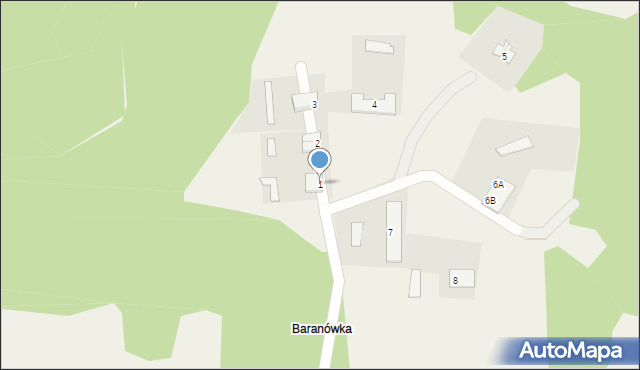 Baranówka, Baranówka, 1, mapa Baranówka