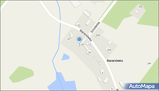 Baranówko, Baranówko, 1, mapa Baranówko