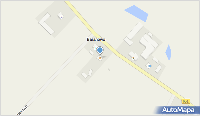 Baranowo, Baranowo, 8, mapa Baranowo