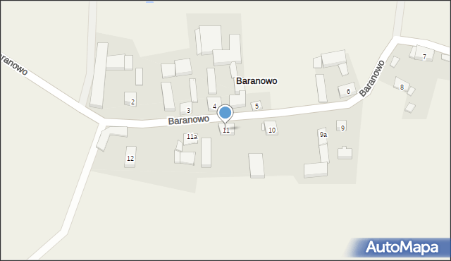 Baranowo, Baranowo, 11, mapa Baranowo