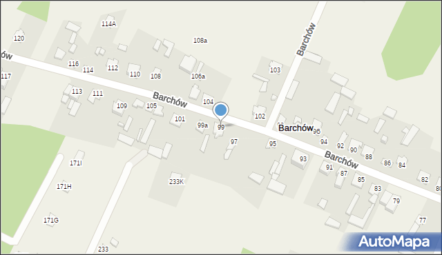 Barchów, Barchów, 99, mapa Barchów