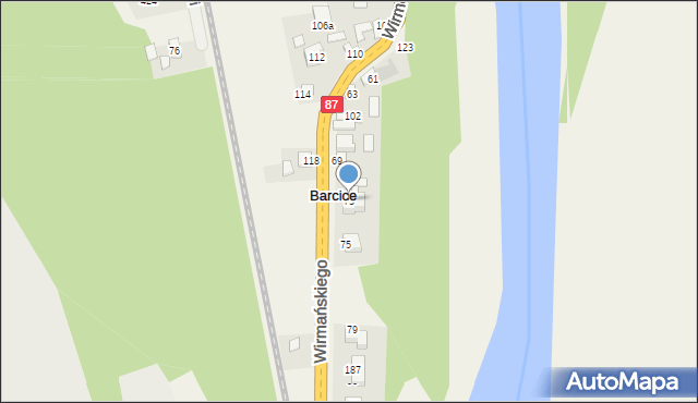 Barcice, Barcice, 106, mapa Barcice