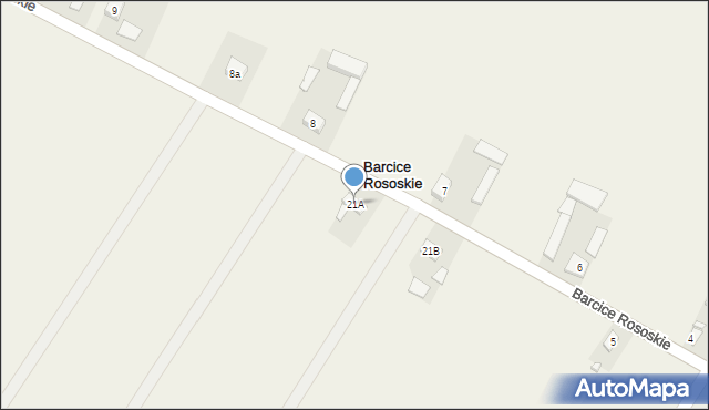 Barcice Rososkie, Barcice Rososkie, 21A, mapa Barcice Rososkie