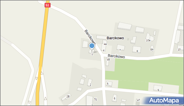 Barcikowo, Barcikowo, 1, mapa Barcikowo