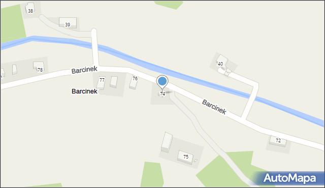 Barcinek, Barcinek, 74, mapa Barcinek