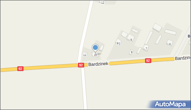 Bardzinek, Bardzinek, 10, mapa Bardzinek