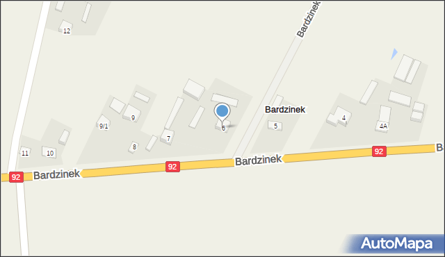 Bardzinek, Bardzinek, 6, mapa Bardzinek