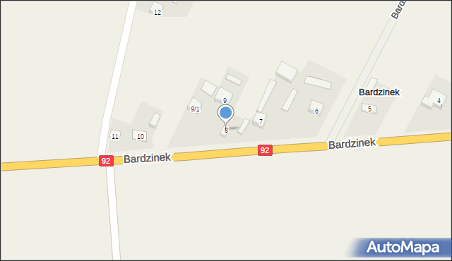 Bardzinek, Bardzinek, 8, mapa Bardzinek