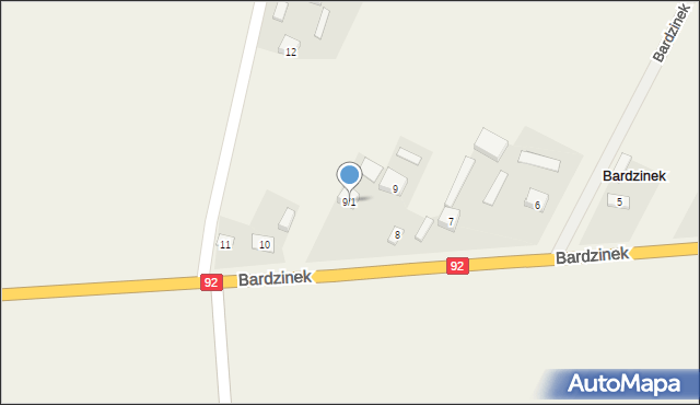 Bardzinek, Bardzinek, 9/1, mapa Bardzinek