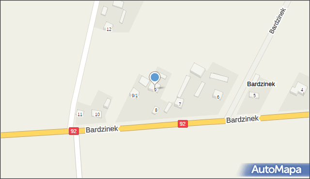 Bardzinek, Bardzinek, 9, mapa Bardzinek