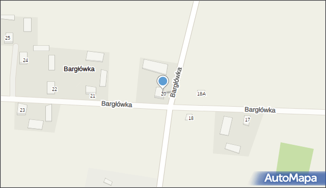 Bargłówka, Bargłówka, 20, mapa Bargłówka