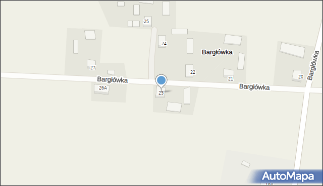 Bargłówka, Bargłówka, 23, mapa Bargłówka