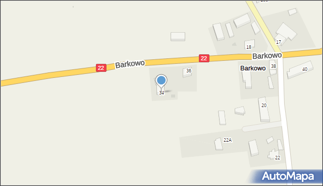 Barkowo, Barkowo, 34, mapa Barkowo