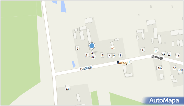 Barłogi, Barłogi, 4, mapa Barłogi