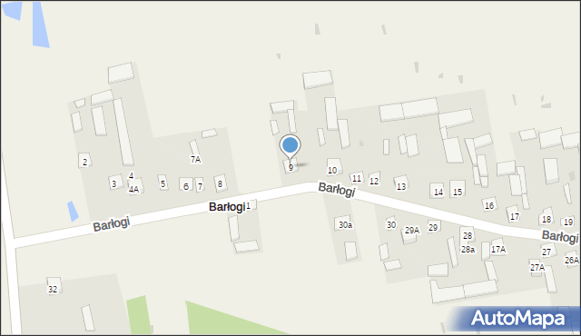 Barłogi, Barłogi, 9, mapa Barłogi