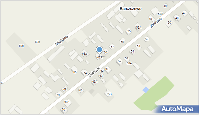 Barszczewo, Barszczewo, 61A, mapa Barszczewo