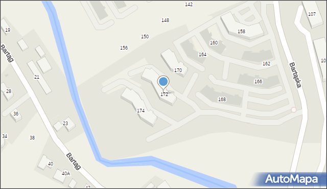 Bartąg, Bartąska, 172, mapa Bartąg
