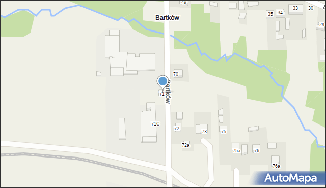 Bartków, Bartków, 71B, mapa Bartków