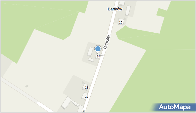 Bartków, Bartków, 24, mapa Bartków