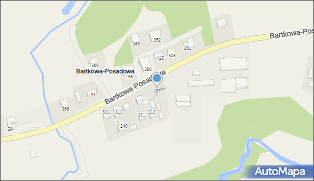 Bartkowa-Posadowa, Bartkowa-Posadowa, 187, mapa Bartkowa-Posadowa