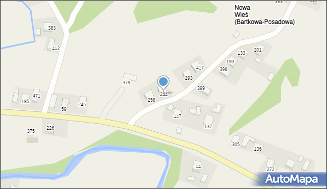 Bartkowa-Posadowa, Bartkowa-Posadowa, 244, mapa Bartkowa-Posadowa