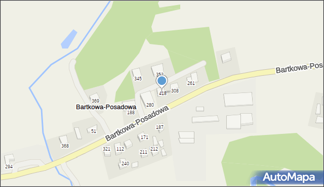 Bartkowa-Posadowa, Bartkowa-Posadowa, 418, mapa Bartkowa-Posadowa