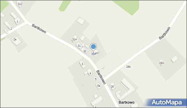 Bartkowo, Bartkowo, 30A, mapa Bartkowo