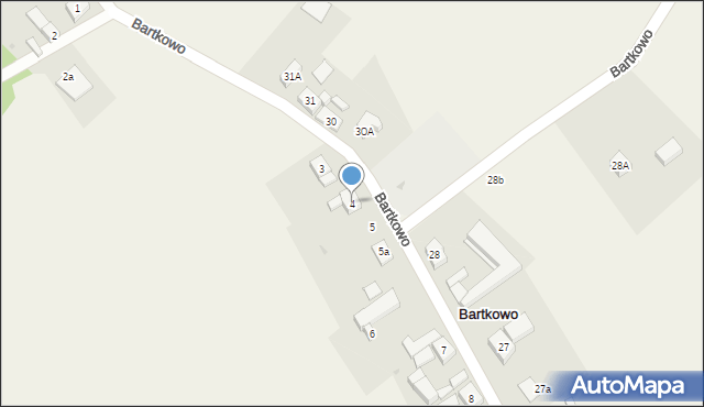 Bartkowo, Bartkowo, 4, mapa Bartkowo