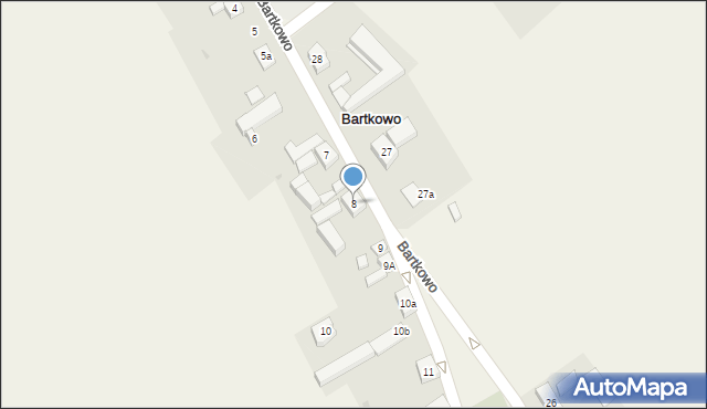 Bartkowo, Bartkowo, 8, mapa Bartkowo