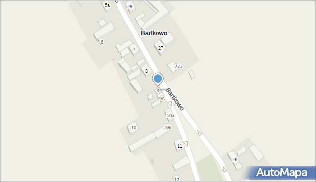 Bartkowo, Bartkowo, 9, mapa Bartkowo