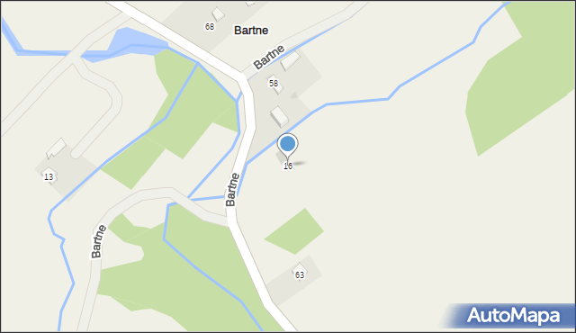 Bartne, Bartne, 16, mapa Bartne