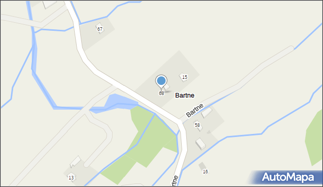 Bartne, Bartne, 68, mapa Bartne