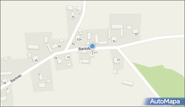 Bartniki, Bartniki, 1, mapa Bartniki