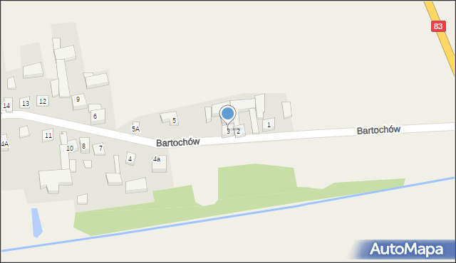 Bartochów, Bartochów, 3, mapa Bartochów