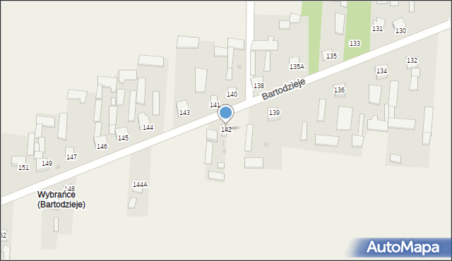 Bartodzieje, Bartodzieje, 142, mapa Bartodzieje