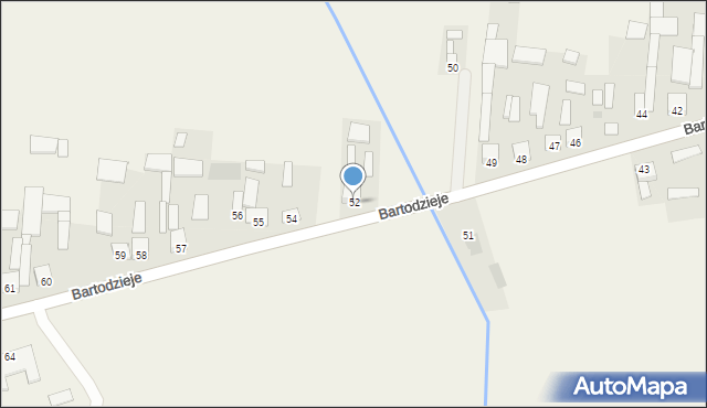 Bartodzieje, Bartodzieje, 52, mapa Bartodzieje