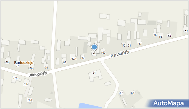 Bartodzieje, Bartodzieje, 61, mapa Bartodzieje