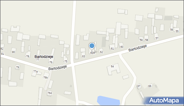 Bartodzieje, Bartodzieje, 62A, mapa Bartodzieje