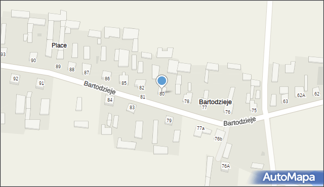 Bartodzieje, Bartodzieje, 80, mapa Bartodzieje