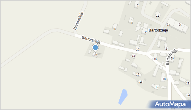 Bartodzieje, Bartodzieje, 12, mapa Bartodzieje