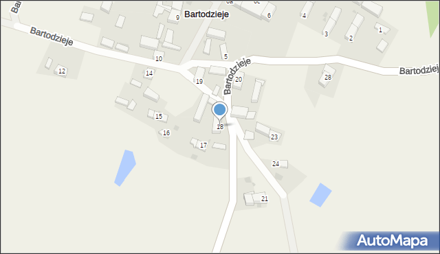 Bartodzieje, Bartodzieje, 18, mapa Bartodzieje