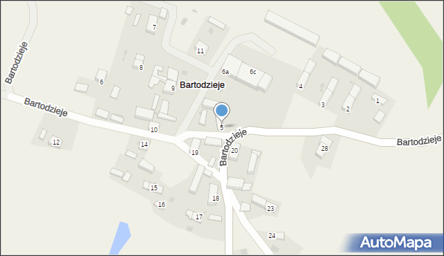 Bartodzieje, Bartodzieje, 5, mapa Bartodzieje