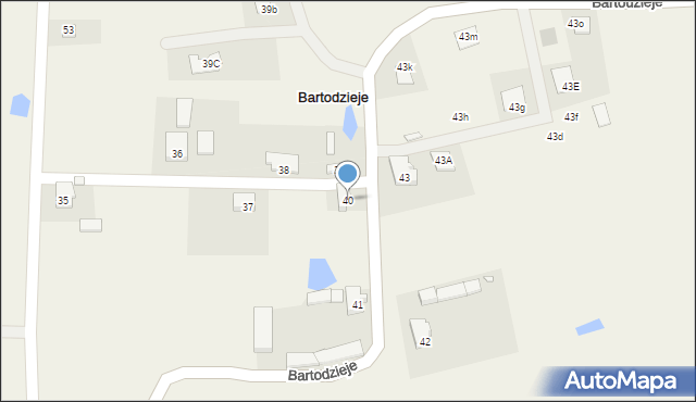 Bartodzieje, Bartodzieje, 40, mapa Bartodzieje