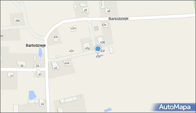 Bartodzieje, Bartodzieje, 43d, mapa Bartodzieje