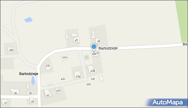 Bartodzieje, Bartodzieje, 43o, mapa Bartodzieje