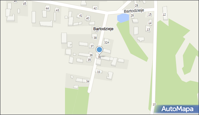 Bartodzieje, Bartodzieje, 32, mapa Bartodzieje